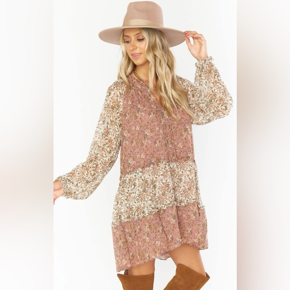 Show Me Your Mumu Dress Women Sz S Birdie Floral Tiered Ruffle Cottagecore Fairy